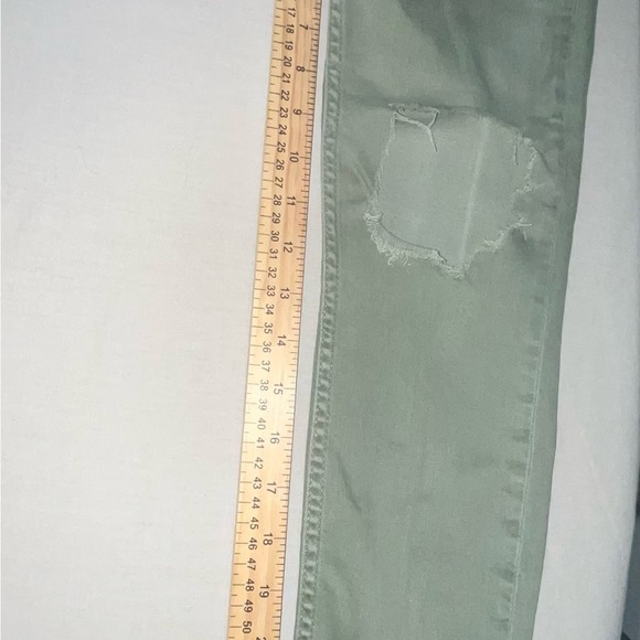 Free People High Rise Busted Knee Skinny Jeans Sage Size W28 - Picture 5 of 10